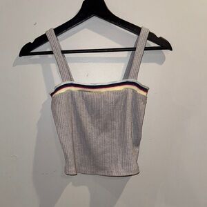 Forever 21 Gray Sleeveless Crop Tank Top, Size medium
